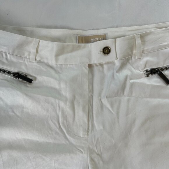 Michael by Michael Kors White High Waist 11" Inseam Bermuda Shorts | Size 18W - Picture 4 of 6